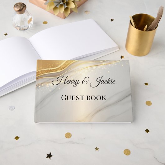 Personalized Wedding Guest Book Gästebuch (Vorderseite Offen)