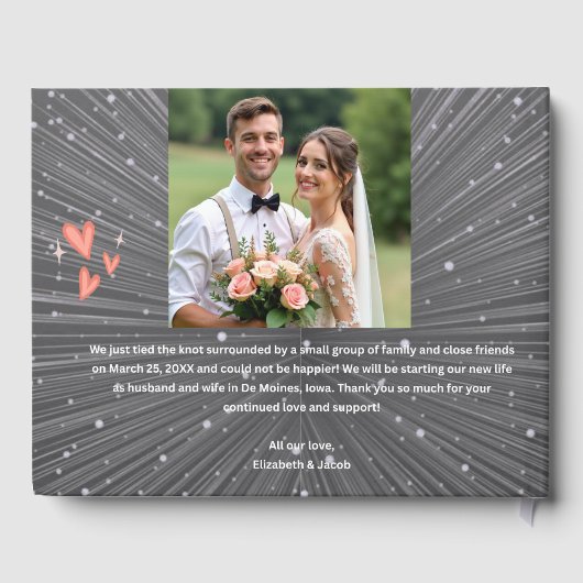  Personalized Wedding Guest Book with Couple Photo Gästebuch (Rückseite)