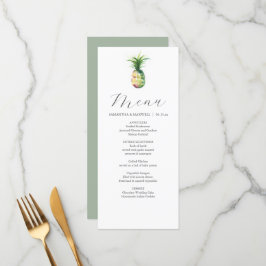Personalized Wedding Menu Cards Tropical Pineapple Menükarte
