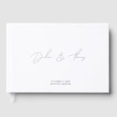 Personalized Wedding Modern Minimalist White Gästebuch (Vorderseite)