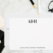Personalized Wedding Monogram Stationery Elegant