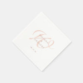 Personalized Wedding Monogrammed Cocktail Pink Serviette (Ecke)