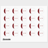 Personalized Wedding Name Stickers Red Roses (Blatt)