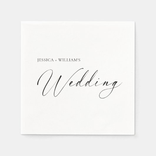 Personalized Wedding Napkins | Minimalist Serviette (Vorderseite)