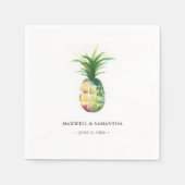 Personalized Wedding Napkins Tropical Pineapple Serviette (Vorderseite)