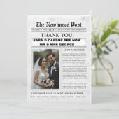 Personalized Wedding Newspaper Poster | Newlywed Einladung (Stehend Vorderseite)
