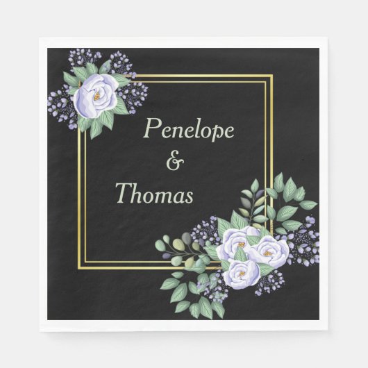 Personalized wedding or shower napkins bulk serviette (Vorderseite)