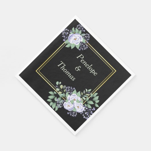 Personalized wedding or shower napkins bulk serviette (Ecke)