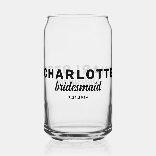 Personalized Wedding Party Bachelorette Party Dosenglas (Rückseite)