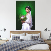 Personalized Wedding Photo Collage Elegant Framed  Leinwanddruck (Insitu (Schlafzimmer))