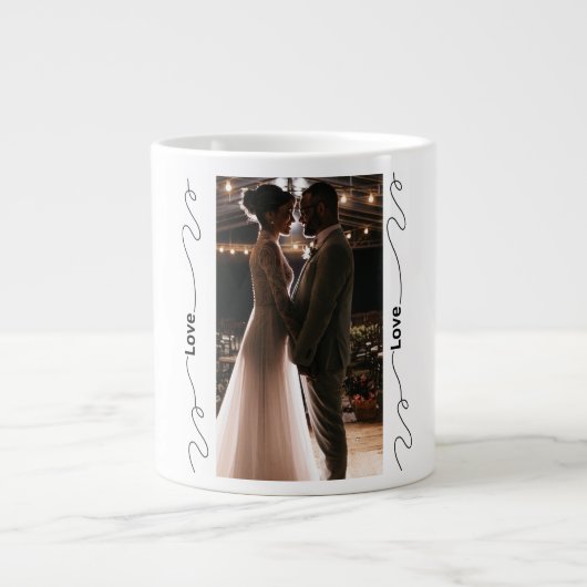 Personalized Wedding Photo Mug for Couples Jumbo-Tasse (Vorderseite)