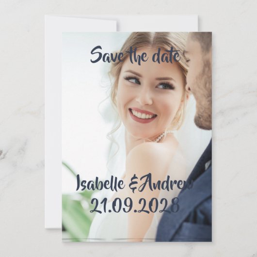 personalized wedding photo Save the Date Card (Vorderseite)