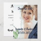 personalized wedding photo Save the Date Card (Vorne/Hinten)