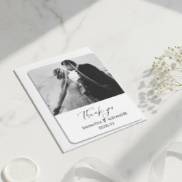 Personalized Wedding Photo Thank You Card Feiertagskarte