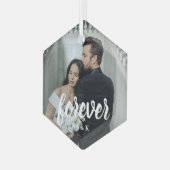 Personalized Wedding Photo Valentine’s Ornament Aus Glas (Vorderseite Links)