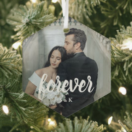 Personalized Wedding Photo Valentine’s Ornament Aus Glas