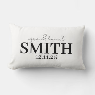 Personalized Wedding Pillow, Last Name & Date Lendenkissen