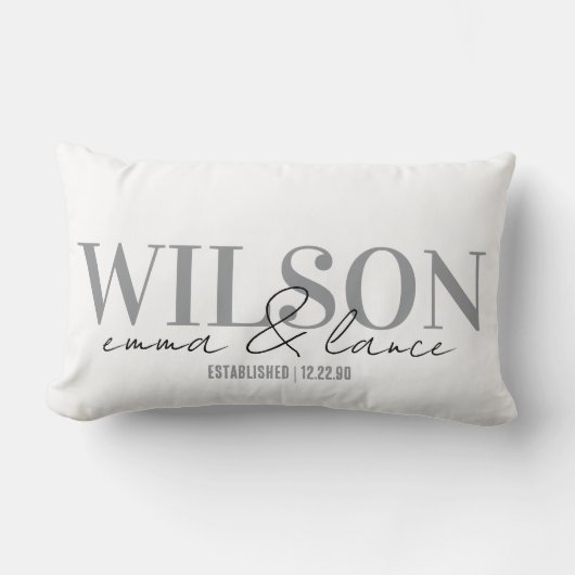 Personalized Wedding Pillow, Names & Dates Lendenkissen (Vorderseite)