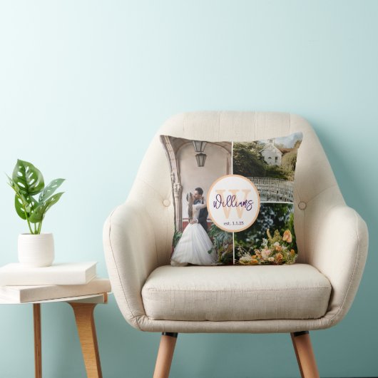 Personalized Wedding Pillow with Initial & Date Kissen (Stuhl )