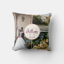 Personalized Wedding Pillow with Initial & Date Kissen