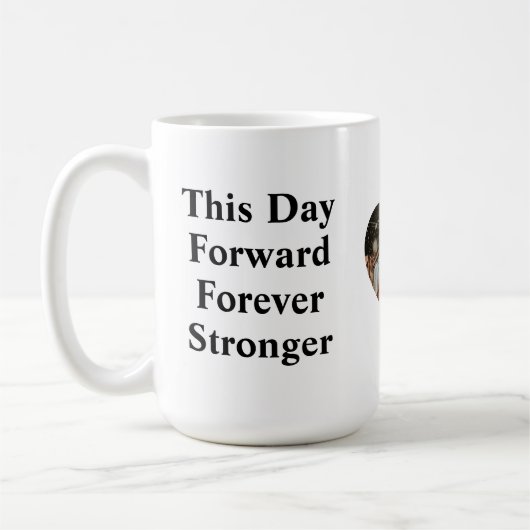 Personalized Wedding Quote Mug – "Forever Stronger Kaffeetasse (Links)