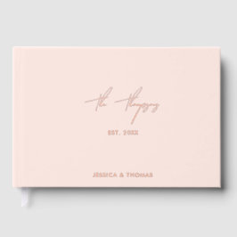 Personalized Wedding Reception Signing Book Pink Gästebuch