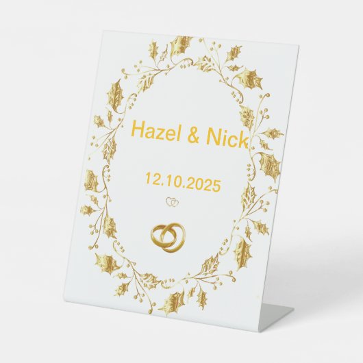 Personalized Wedding sign Sockelschild (Vorderseite)