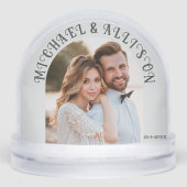 Personalized Wedding Snow Globe – 2 Photo Keepsake Schneekugeln (Vorderseite)