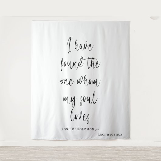 Personalized Wedding Tapestry Backdrop with Names Wandteppich (Vorderseite)