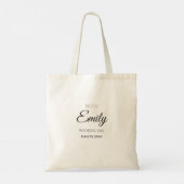 Personalized Wedding Tote Bag for Bride Bridesmaid Tragetasche (Rückseite)