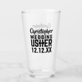 Personalized Wedding Usher Favor Glass Tumbler (Vorderseite)