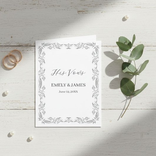  Personalized Wedding Vow Card & Keepsake Ankündigung