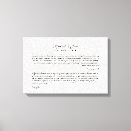 Personalized Wedding Vows Keepsake Leinwanddruck (Vorderseite)