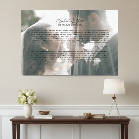 Personalized Wedding Vows Photo Keepsake Leinwanddruck