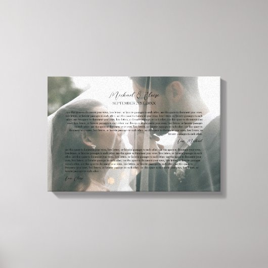 Personalized Wedding Vows Photo Keepsake Leinwanddruck (Vorderseite)