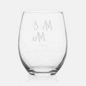 Personalized Wedding Weinglas Ohne Stiel (Rückseite)
