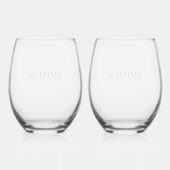 Personalized Wedding Wine Glass Weinglas Ohne Stiel (Rückseite)