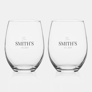 Personalized Wedding Wine Glass Weinglas Ohne Stiel