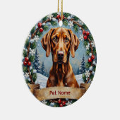 Personalized Weimaraner Christmas Keramik Ornament (Rechts)