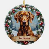 Personalized Weimaraner Christmas Keramik Ornament (Hinten)