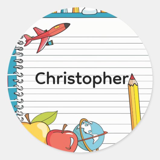 Personalized Welcome Back to School Name Stickers (Vorderseite)