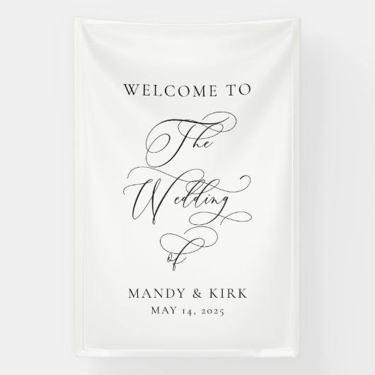 Personalized “Welcome to Our Wedding” Sign  Banner (Vertikal)