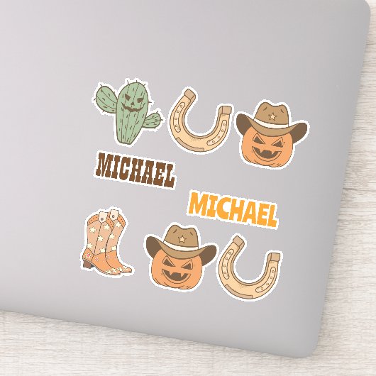 Personalized Western Halloween Fun Set Aufkleber (Detail)