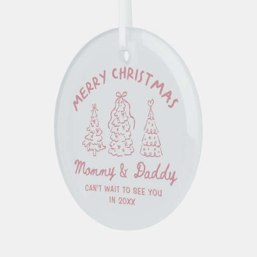 Personalized Whimsical Baby Announcement Ornament (Vorderseite links)