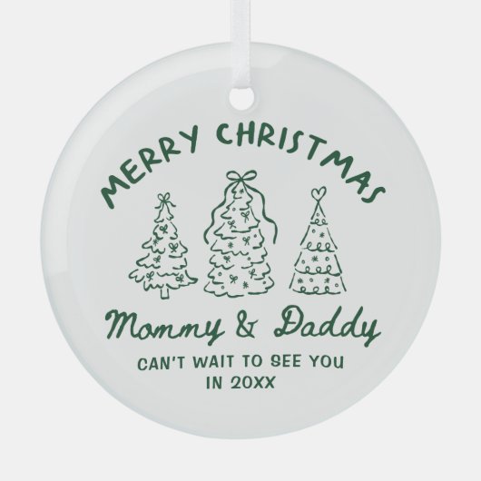 Personalized Whimsical Baby Announcement Ornament (Vorderseite)
