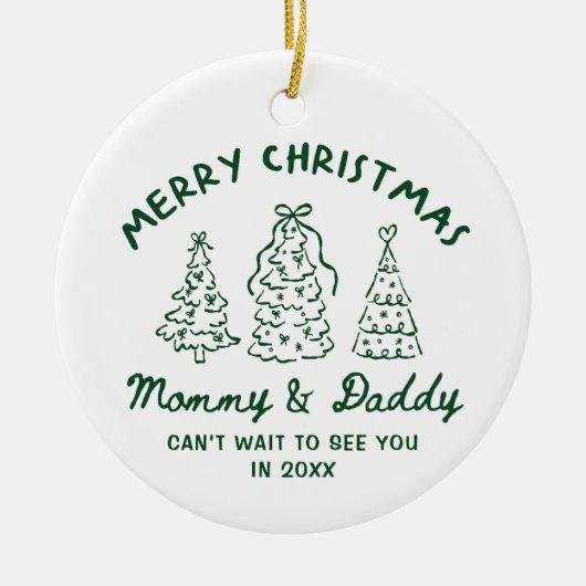 Personalized Whimsical Baby Announcement Ornament (Vorne)