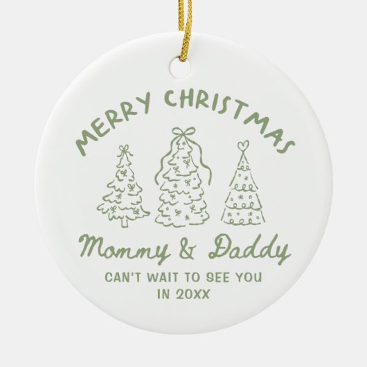 Personalized Whimsical Baby Announcement Ornament (Vorne)