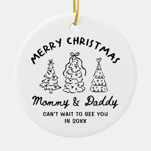 Personalized Whimsical Baby Announcement Ornament (Vorne)