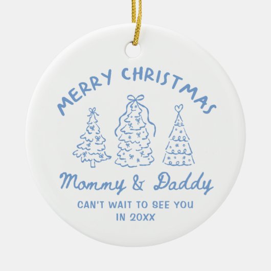 Personalized Whimsical Baby Announcement Ornament (Vorne)