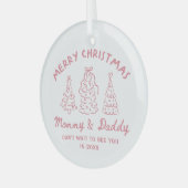 Personalized Whimsical Baby Announcement Ornament Aus Glas (Vorderseite links)